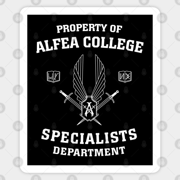 Property of Alfea College: Specialists Department Sticker by BadCatDesigns